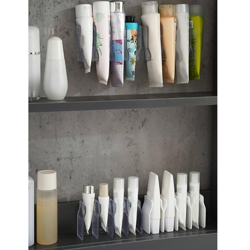 Вертикальный дозатор для крема для рук Настенный блок для хранения Несколько отделений Полки-органайзеры для ухода за кожей в ванной