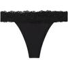 Sexy Lace Trim Comfortable Cotton Thong Underwear Women Underwear Space-Black QF7838