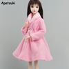 Pink Winter Outwear Overcoat Jacket Fur Coat for Barbie Doll Outfits Clothes for 1/6 BJD Doll Accessories Toys For Children DIY