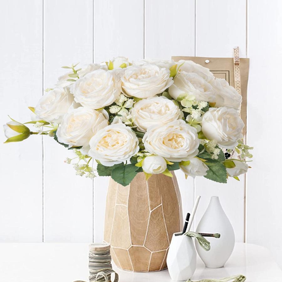 Artificial Flowers Fake Silk Peony Vases Home Room Wreath Decoration Scrapbooking Festival Garland Wedding Bouquet Accessories
