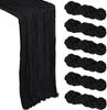 6-pack 10 Foot Black Chiffon Table Flag 90 * 300cm Bohemian Style Rustic Sheer Suitable for Parties Baby Showers Weddings and Home Tabletop