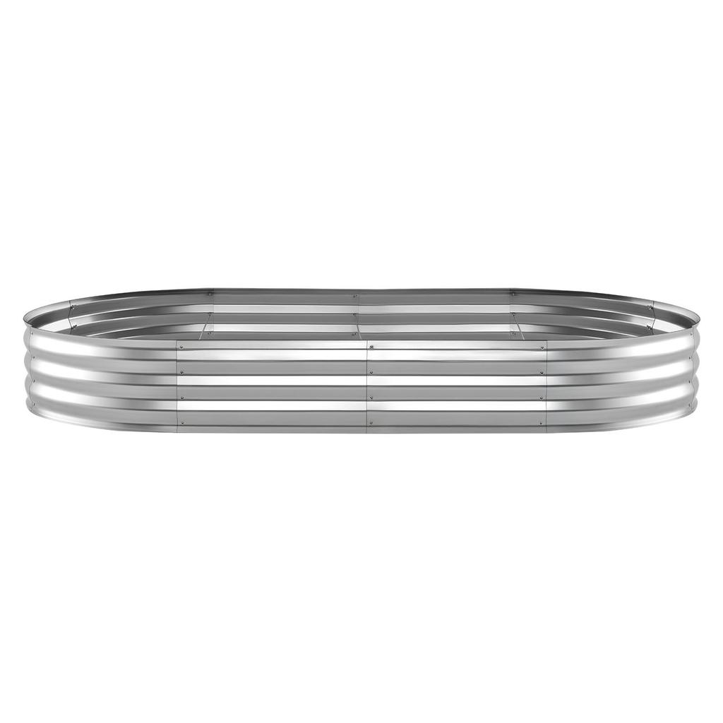 VEVOR Galvanized Raised Garden Bed, 240 x 120 x 30 cm, Oval Metal Planter Box Kit Outdoor, Bottomless Elevated Garden Box with Gloves