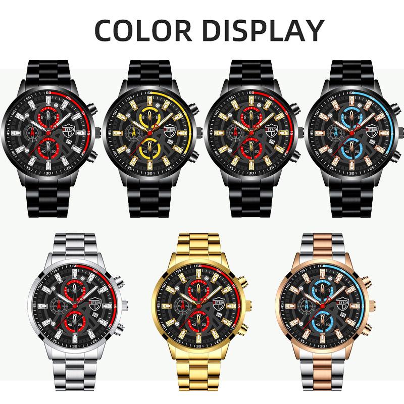 Large Dial Watch Men's Watch Stainless Steel with Quartz Watch Fashion Men's Calendar Watch Student Watch Sports Watch