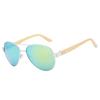 Mosaic Color Legs Big Frame Sunglasses Bamboo Wood Temple Classic Sunnies  Unisex Adults