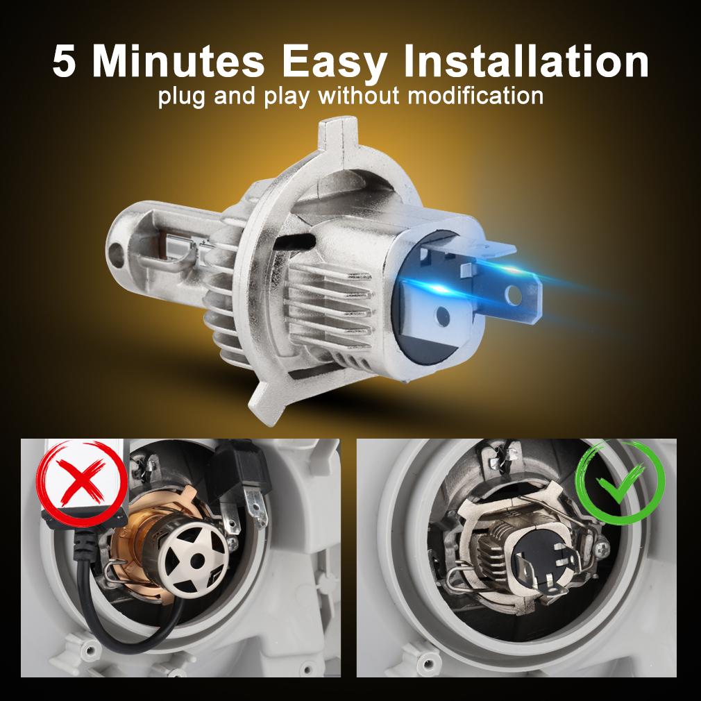 2шт H7 CSP LED H4 Беспроводные 50W 10000LM Canbus Автомобильные фары H1 H3 H11 9005 HB3 9006 HB4 Супер яркие фары дальнего/ближнего света для мотоциклов Противотуманные фары 6000K Белый