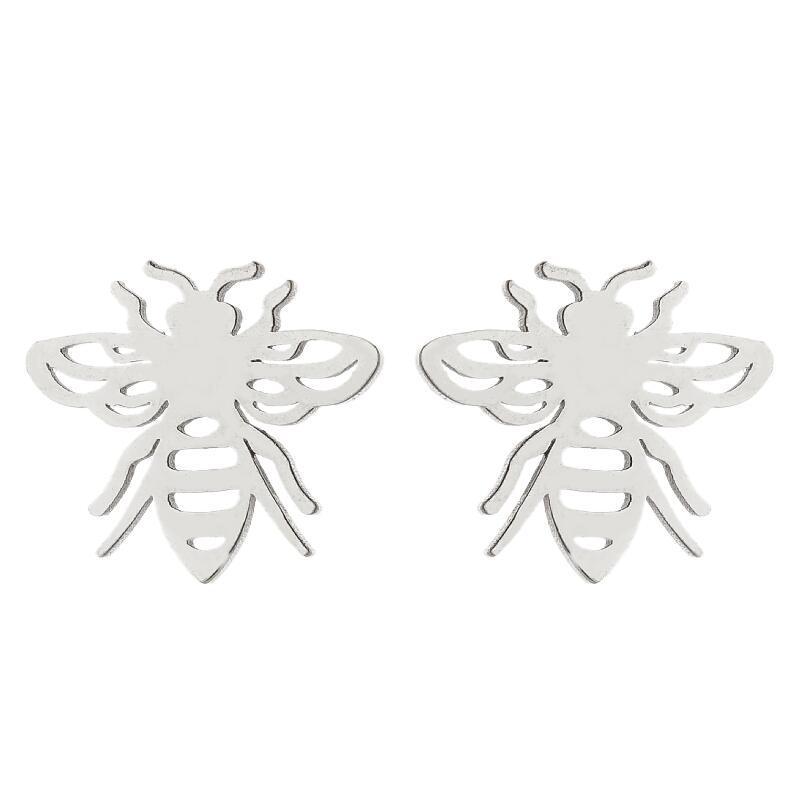 Милые серьги-гвоздики из нержавеющей стали в виде совы, пчелы, змеи и кита — вдохновлены корейским французским стилем