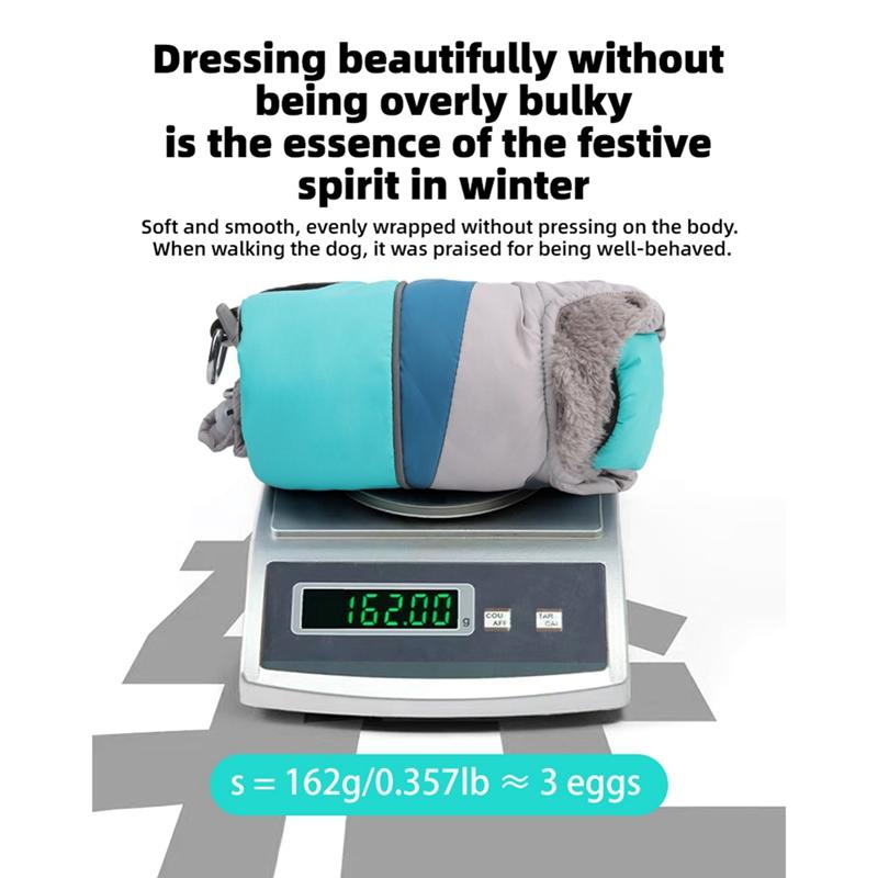 Warm Dog Coat 4 Legs Fullbody Covered Windproof Winter Dog Vest with Harness Reflective Turtleneck Dogs Snowsuit Puffer Jacket