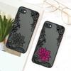 Lace Flower Pattern Frosted Transparent Hard Back Phone Casing Soft Silicone Edge Full Cover Case for iPhone 16 17 Samsung A16 A53 Redmi 10C 12 Note13
