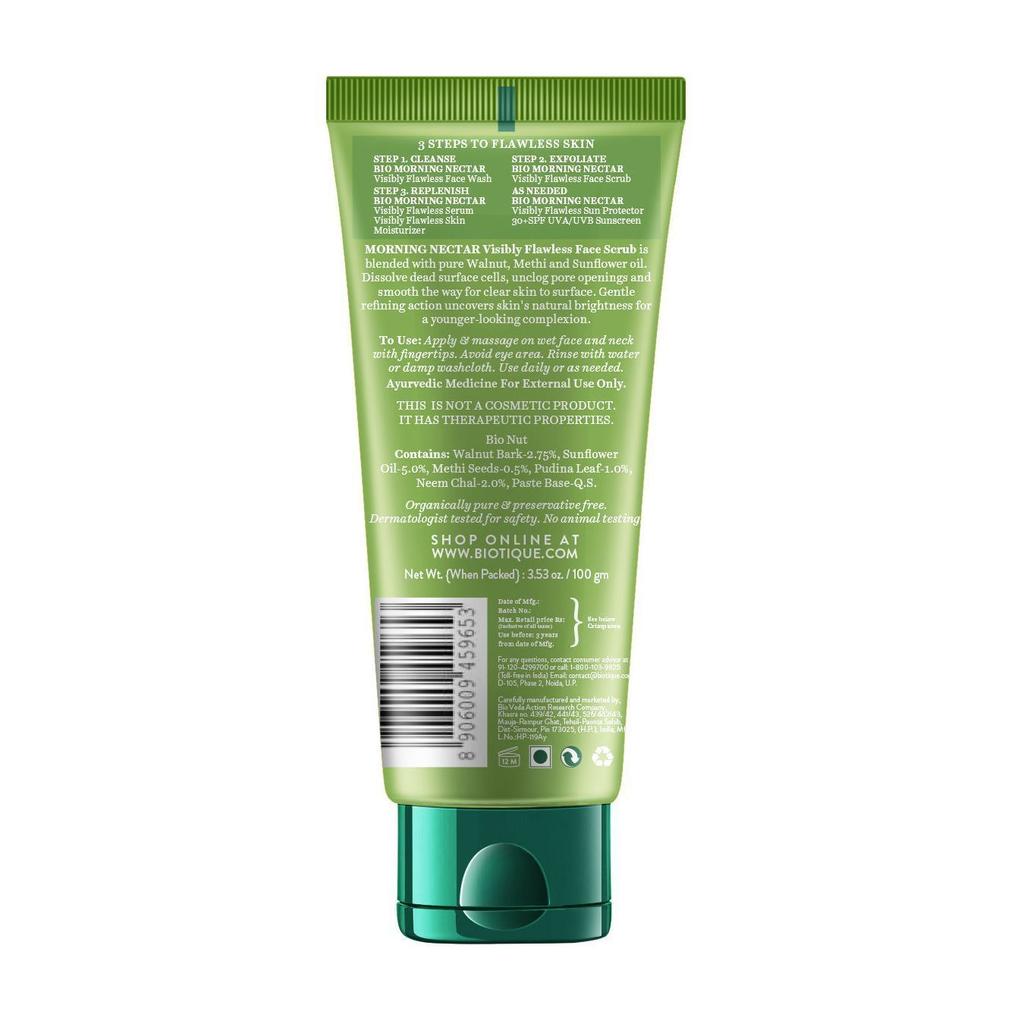 Скраб для лица (100 г), Bio Morning Nectar Visibly Flawless Face Scrub,  Biotique