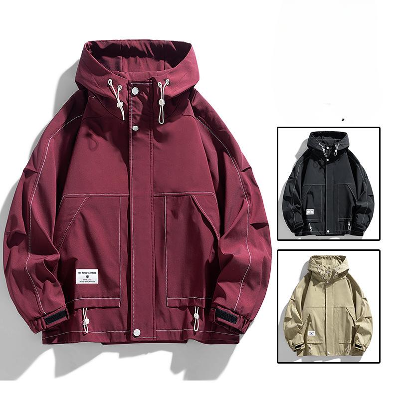 Мужская куртка большого размера с капюшоном для горного туризма и активного отдыха на весну и осень