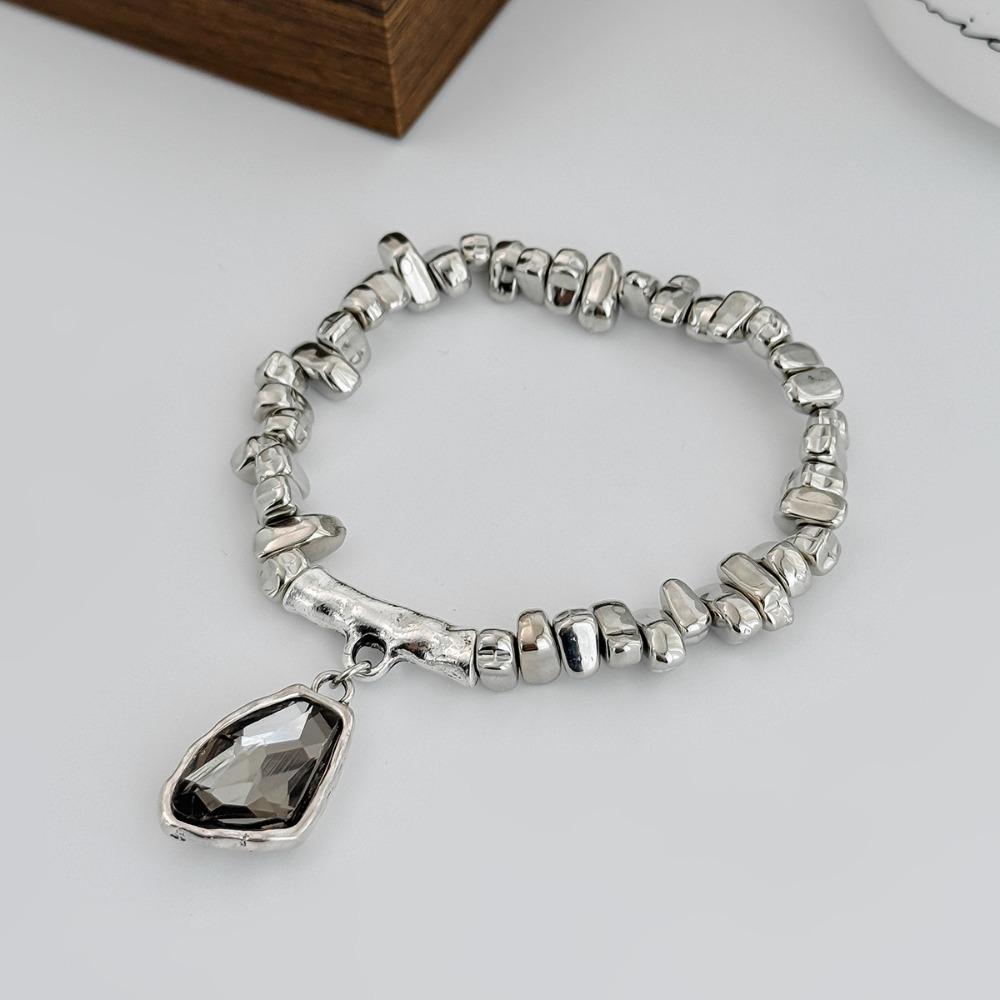 Fashion Design Irregular Geometric Acrylic Imitation Gemstone Pendant OT Clasp Long Necklace Bracelet Ring Set for Women Jewelry