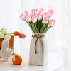 Artificial Tulip with Bendable Stem Realistic Fake Flower Low Maintenance Faux Tulip for Vase Flower Arrangement Home Party Wedding Decor