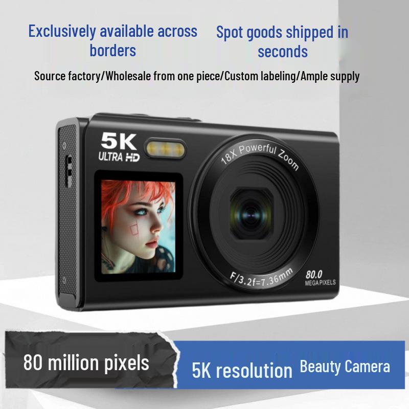 Dual Screen HD Digital Camera for Selfies & Video, Portable with Phone Transfer Capability