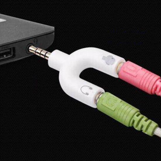 Переходник-разветвитель 2 в 1 с разъема 3,5 мм типа «мама» на два разъема 3,5 мм типа «папа» для микрофона и аудио