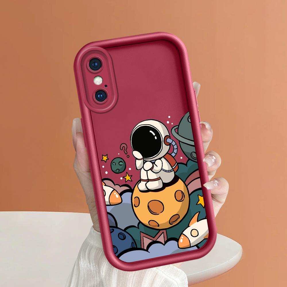 Креативный квадратный чехол для телефона «Космический астронавт» для Realme OPPO Reno VIVO Infinix Tecno Oneplus, полное покрытие камеры, противоударный защитный резиновый чехол