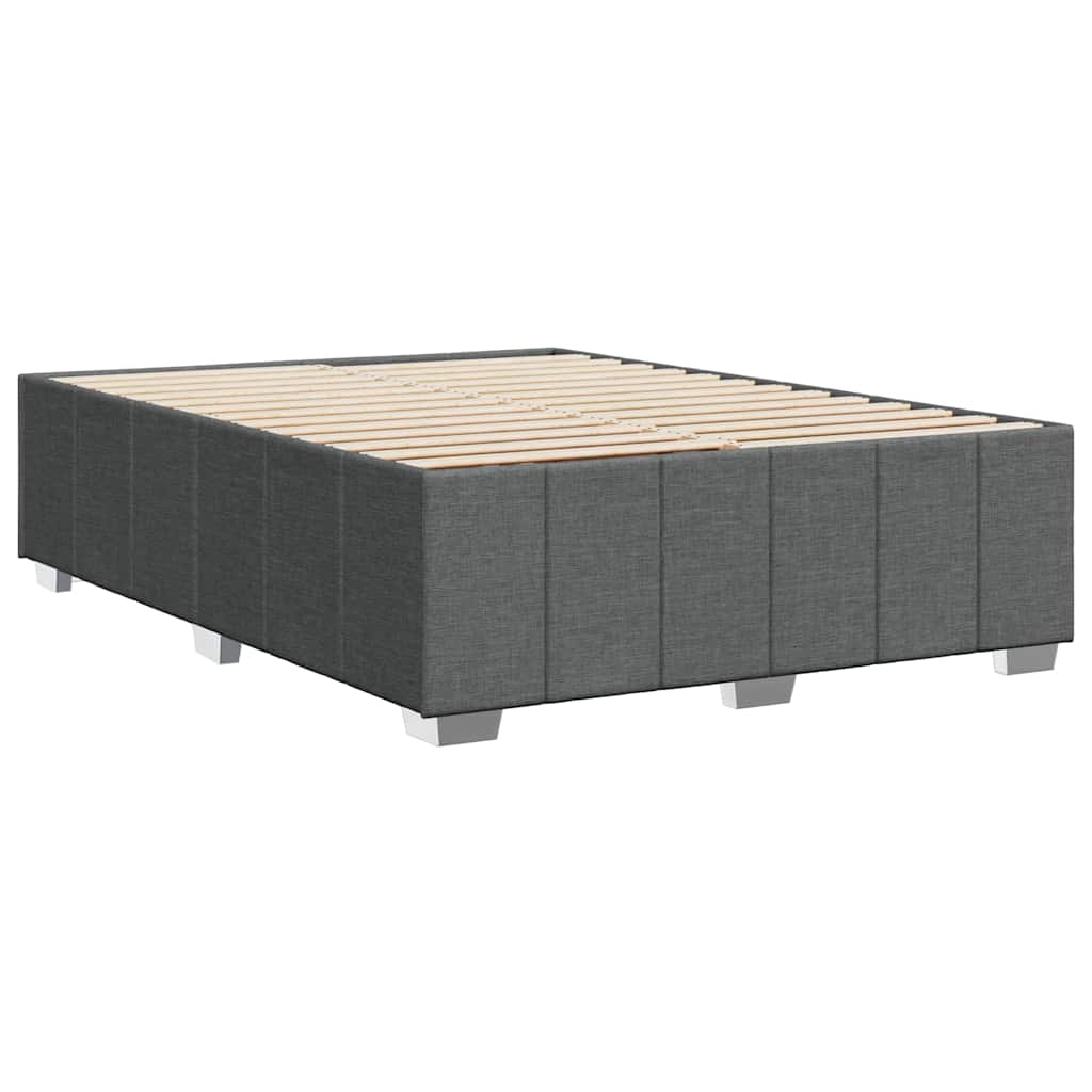 Bed Frame without Mattress Dark Grey 140x190 cm Fabric