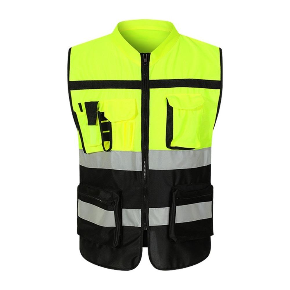 with Pocket Reflective Vest High Visibility Construction Clothes Outdoor Safety Clothing Cycling