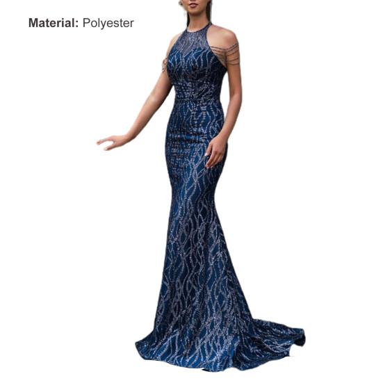 Леди Нижние Юбки Плюс Размер Вечернее Платье Блестки Холтер Элегантное Облегающее Платье Без Бретелек С Открытыми Плечами для Свадьбы