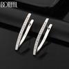 925 Sterling Silver AAA Zircon Piercing Earrings Fashion Wedding Jewelry