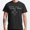 Plus Size S-3XL Buffy Will Patrol Tonight On Black Printed T-shirt Men's Tops Fashion Clothes Tees