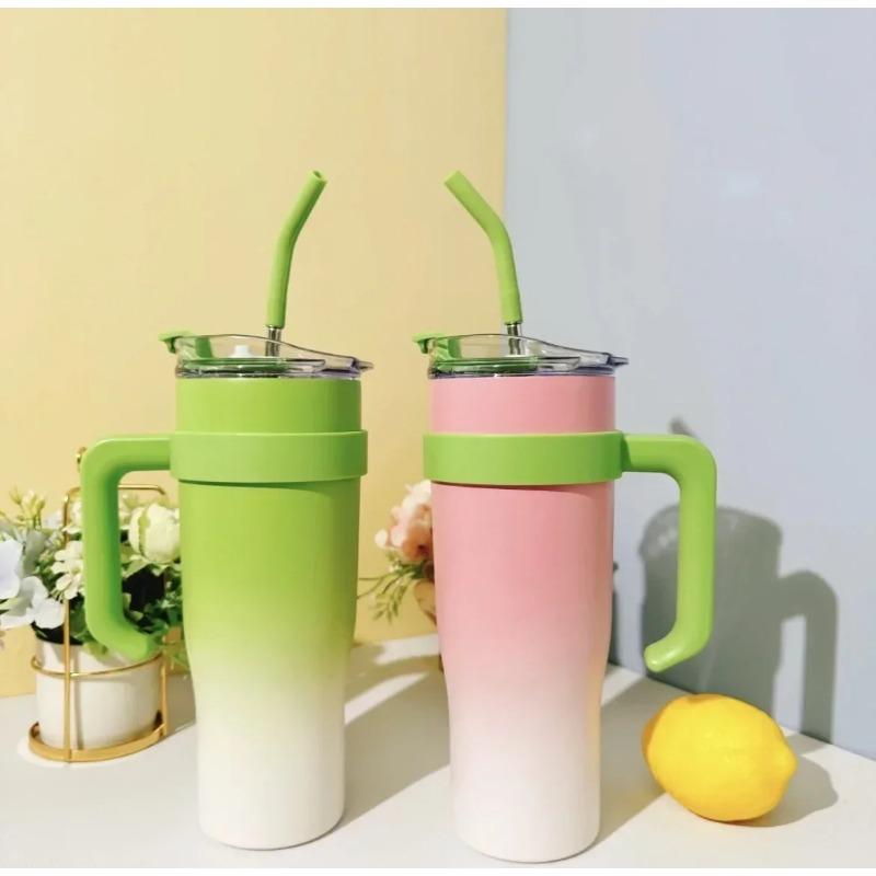 Summer Cold Ice Cup Giant Tumbler Large Capacity Men and Women High-value Water Cup Net Celebrity Cup with Straw
