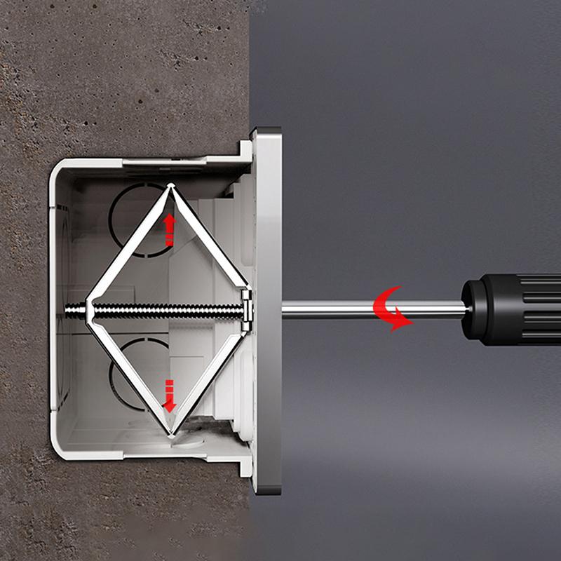 2 шт., железная/нейлоновая настенная розетка, устройство для ремонта нижней коробки, тип 86/118, настенный переключатель, нижняя коробка, фиксированный опорный стержень, электрические аксессуары