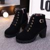 Fashion 2025 New High Heeled Women Boots Cross Straps Short Boots Comfortable Platform Boots Side Zipper Botas Femininas Plus Size 42