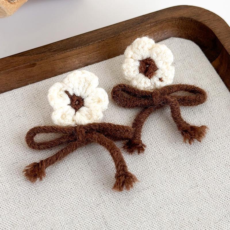 Простые новые коричневые геометрические серьги в стиле ретро с темпераментом, французские серьги, украшения для девочек