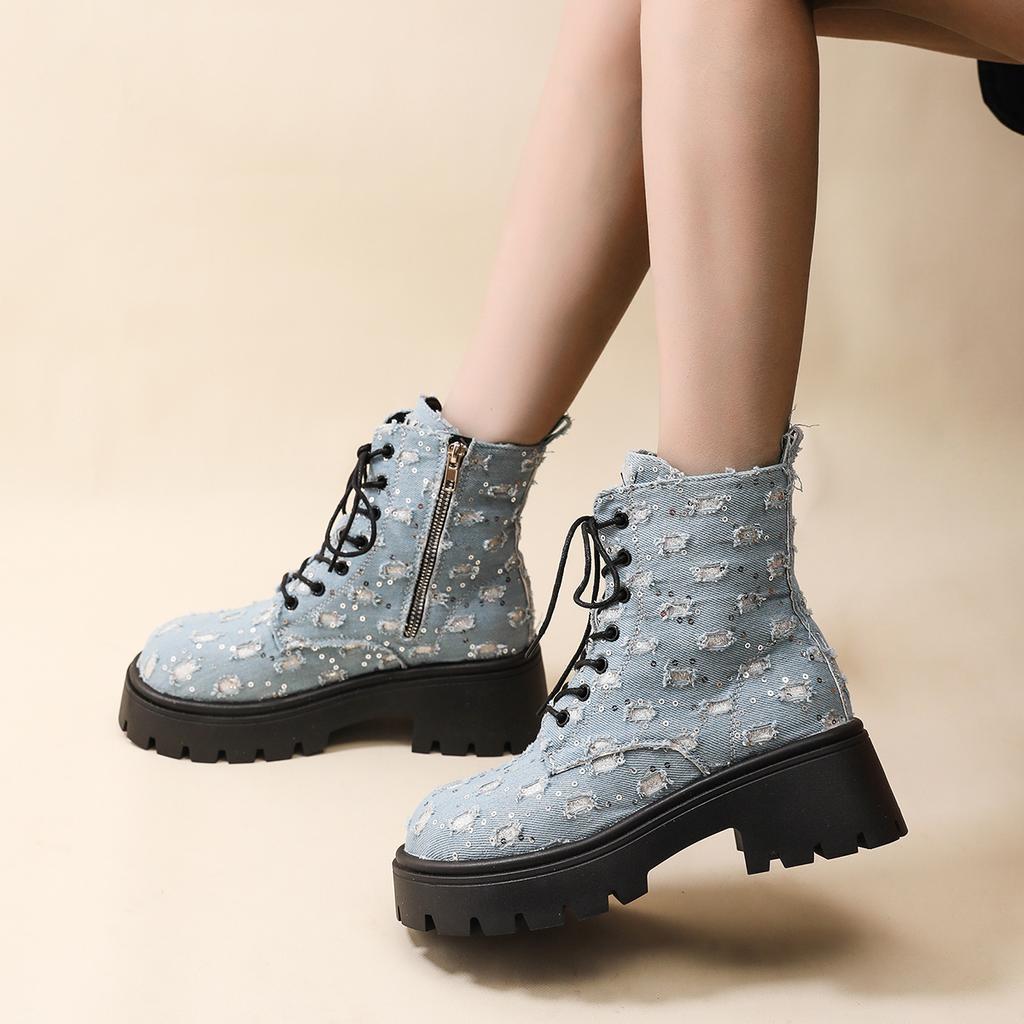 Женские ботинки на платформе до середины голени армейские ботинки женские цепи металлические украшения готические рейв-обувь аксессуары для косплея готическая обувь женская