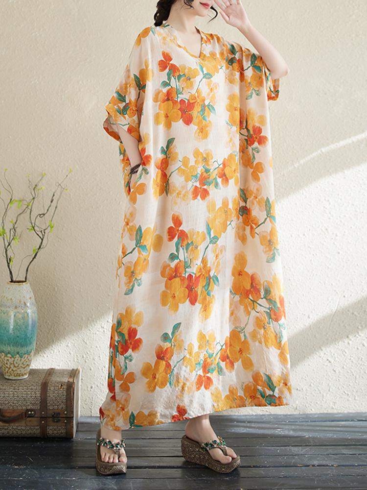 Xitao Платье с V-образным вырезом и рукавами «летучая мышь» ZMY1026