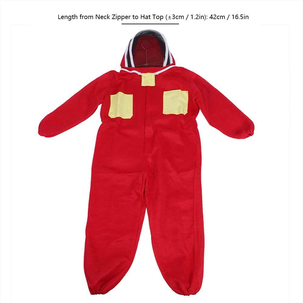 Красный защитный костюм для пчеловодства с двойной молнией, дышащий костюм для пчел, аксессуар для BeekeeperXXL