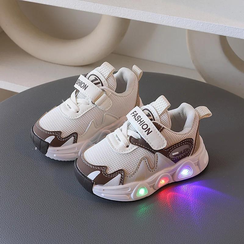 2024 Весна Осень Детская Обувь Противоскользящая Дизайнерская Спортивная Обувь Для Девочек Светящаяся Дышащая Мужская Повседневная Обувь Zapatillas De Hombre