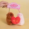 Kawaii Cartoon Stuffed Capybara Plush Toys Animal Couple Capybara Hold Heart Toys Romantic Doll Pendant Perfect Gift For Lover