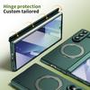 Ультратонкая магнитная крышка для Samsung Galaxy Z Fold 7/6/5 Многофункциональная вращающаяся на 360° подставка со стеклянным защитным экраном
