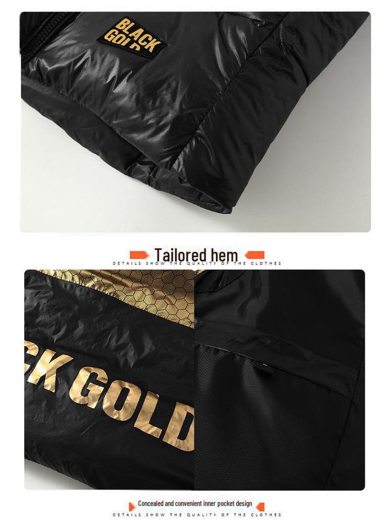 Унисекс 2024 Черный Золотой Пуховый Жилет: Повседневный, утолщенный, модный жилет