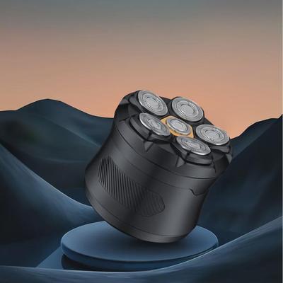 Магнитный вращающийся триммер для лысых волос с шестью лезвиями, полностью моющийся, быстрая зарядка Type-C