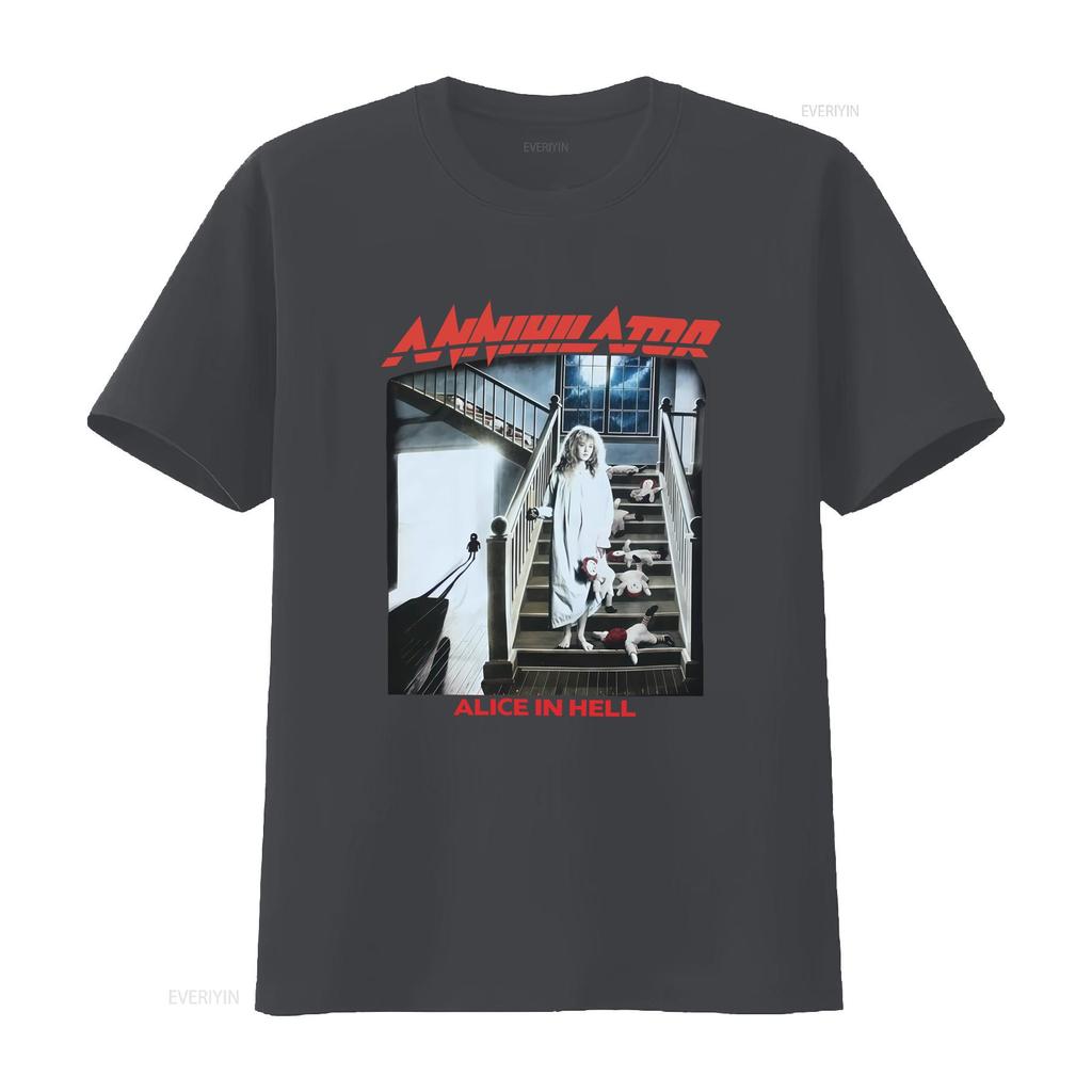 Annihilator Band Alice In Hell T Shirt Black All Sizes Rock Fans Must Have TA4483 vintage Washed graphic Casual Stylish
