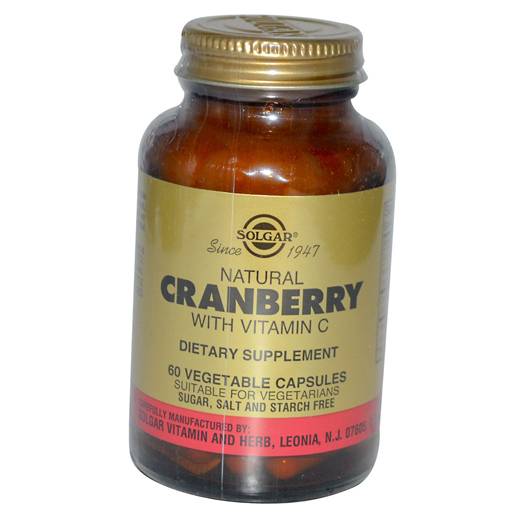 Экстракт Клюквы с Витамином С, Natural Cranberry with Vitamin C, Solgar  60вегкапс (71313006)