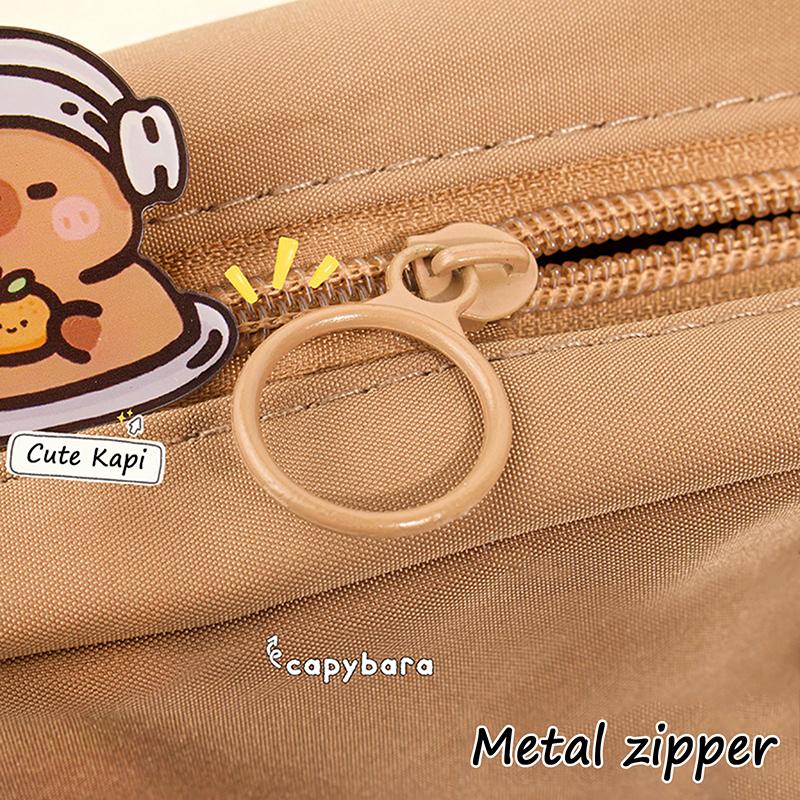 Большая вместимость Kawaii Capybara Многослойная разделенная канцелярская сумка Пенал Косметичка Школьные канцелярские принадлежности Канцелярские принадлежности