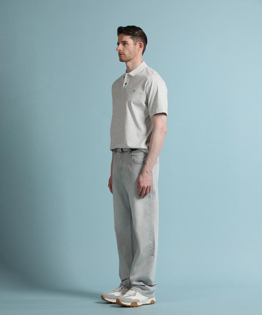 PANICALE Gray Logo Short Sleeve Polo Shirt