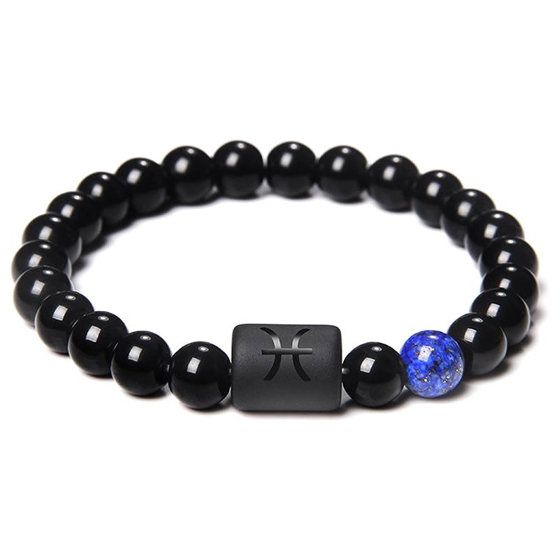 Браслет из натурального камня с бусинами 12 созвездий, парный браслет для женщин и мужчин, высококачественный эластичный браслет из веревки, ювелирные изделия, подарки