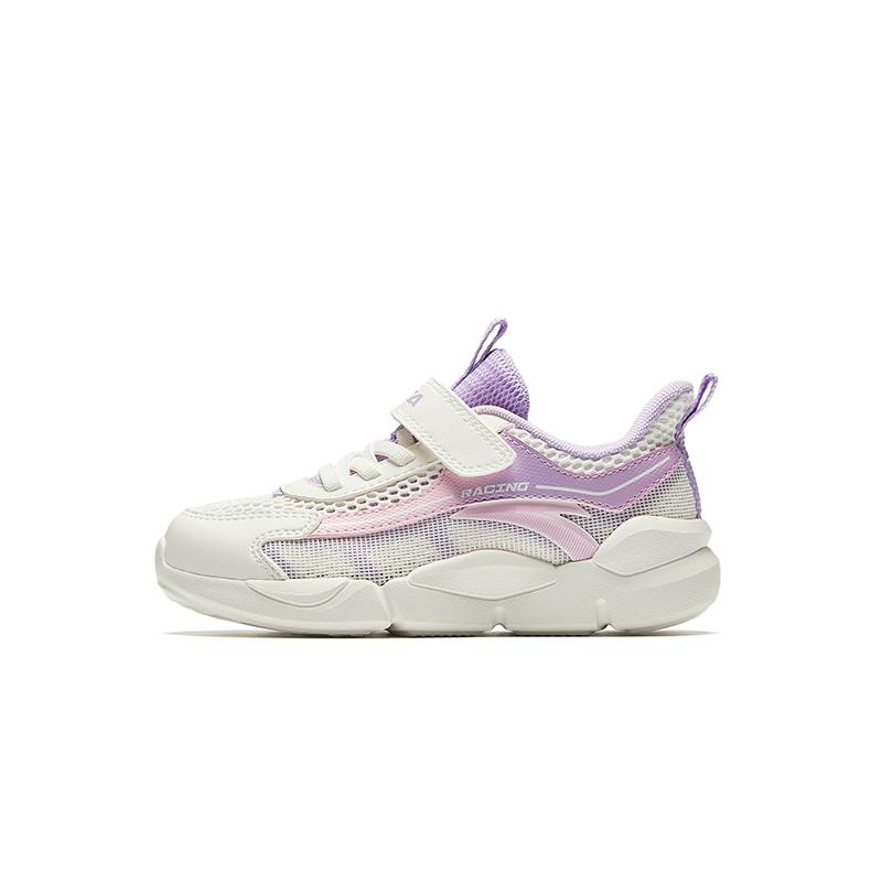 Anta Soft Comfortable Lightweight Versatile Big Mesh Upper Shoes Kids Running Shoes White Pink Purple A22529966