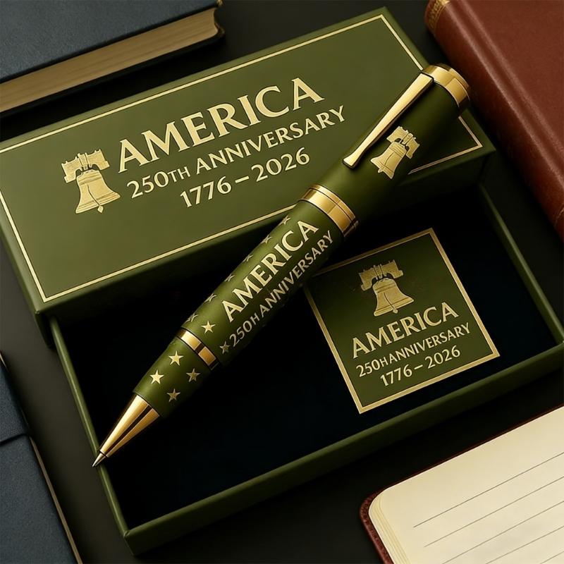 Metal Gel Pen Honoring Americans 250th Anniversary Comfortable Grip Pen for Office and Collection
