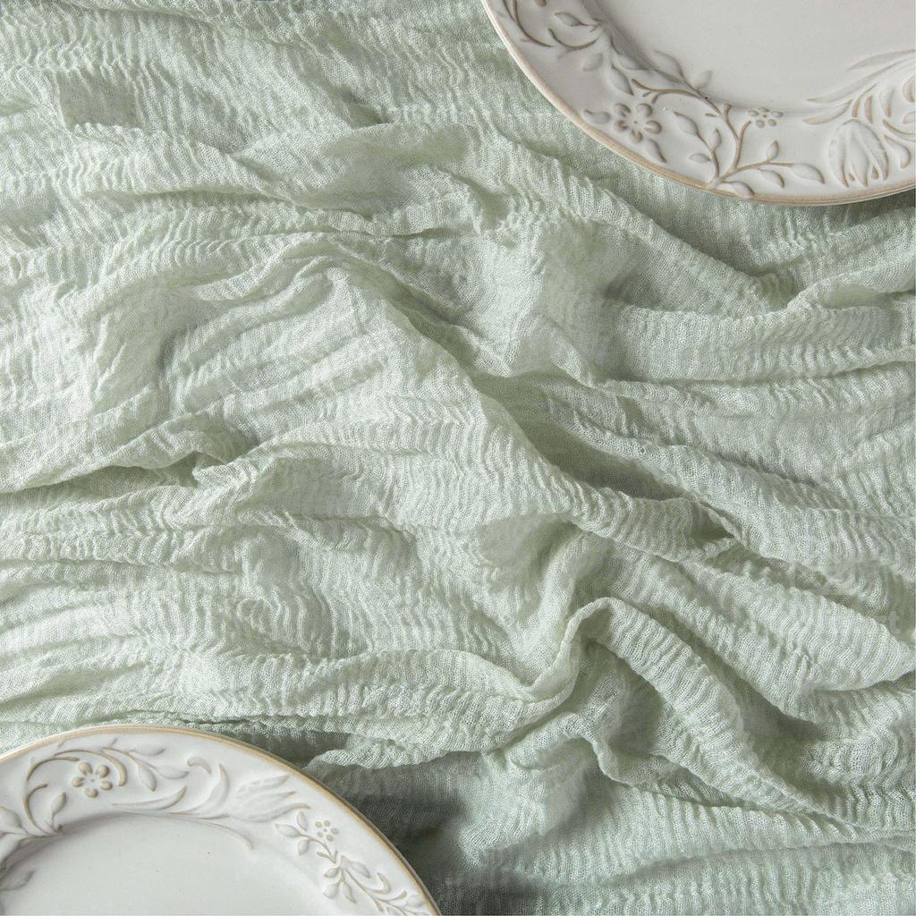 10 шт. 36x118 дюймов шалфейно-зеленая марля дорожка для стола бохо марля свадебный обеденный стол декор прием девичник скатерть