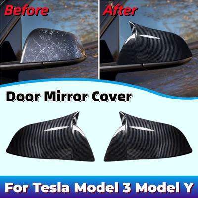 Накладка на зеркало заднего вида для Tesla Model 3 Model Y Защитная от царапин на кузов Автомобильные декоративные наклейки Обновление Стиль из АБС-пластика