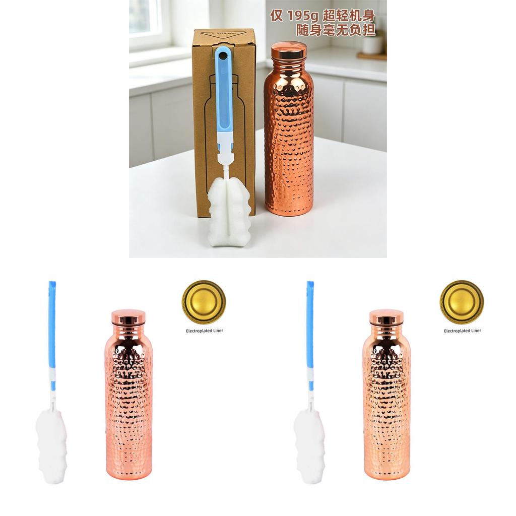 Stainless Steel Cold Water Bottle With Hammered Copper Finish Outdoor Sport Use
