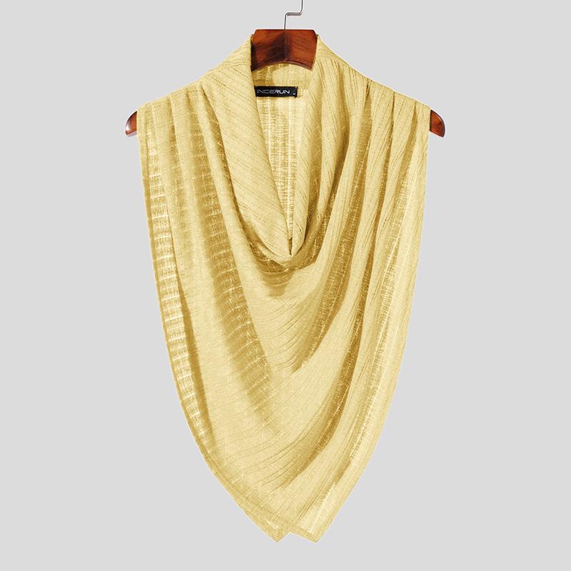 INCERUN Мужские безрукавки с ажурным сетчатым воротником-стойкой, жилет с текстурой, накидка, майки