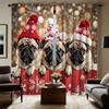 2 шт. HD Рождество Три щенка в шапке Санты Декоративная занавеска Красный галстук цифровая печать занавеска Домашнее украшение стиль Декор