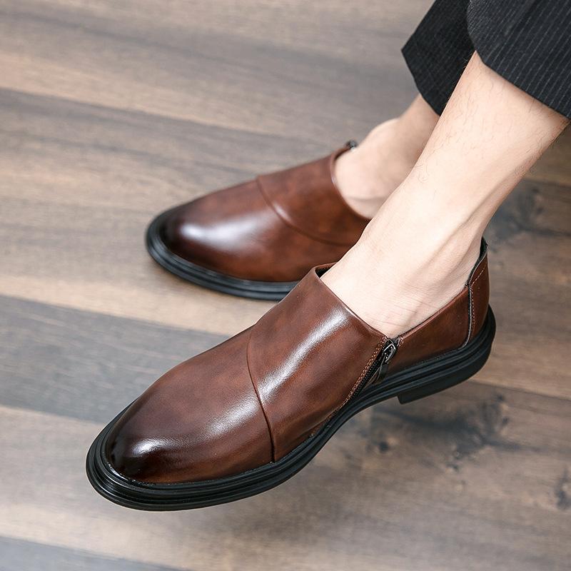 New Business Flat Shoes Men Brand Designer Formal Dress Leather Shoes Men's Loafers British Oxfords Male Wedding Party Shoe