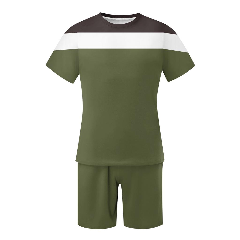 Мужские однотонные шорты с короткими рукавами и открытыми плечами, дышащий мужской повседневный комплект из 2 предметов